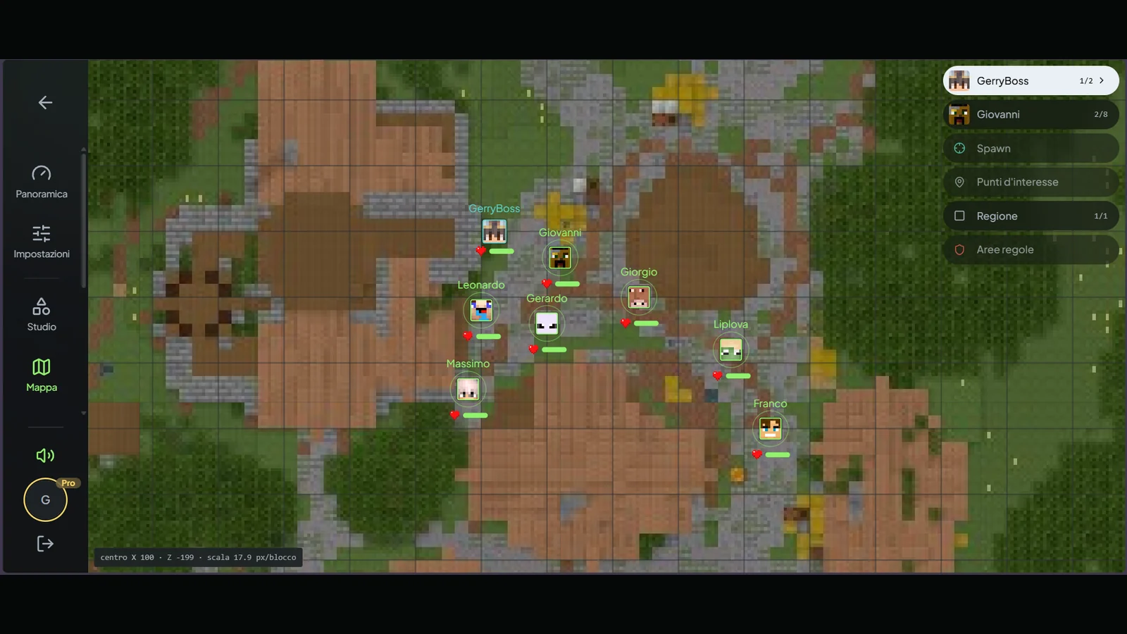 The live server map